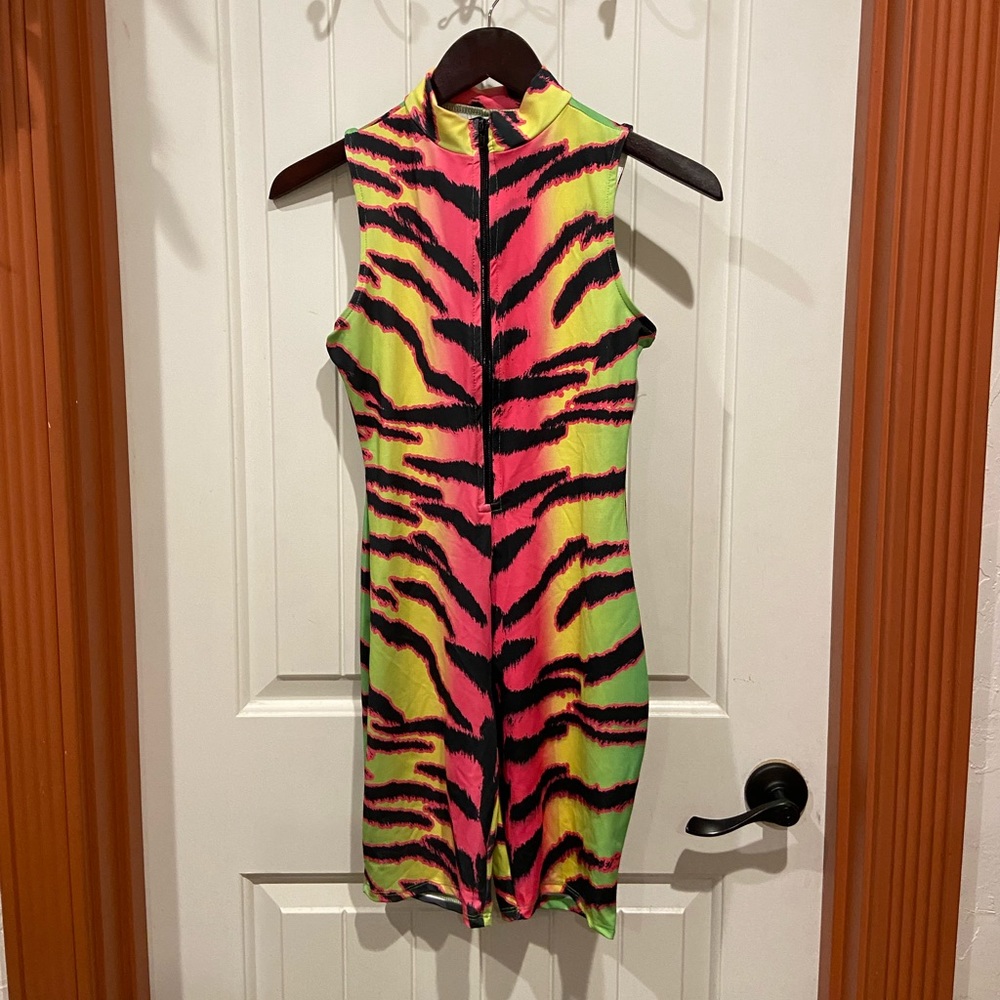 Colorful neon tiger jumpsuit